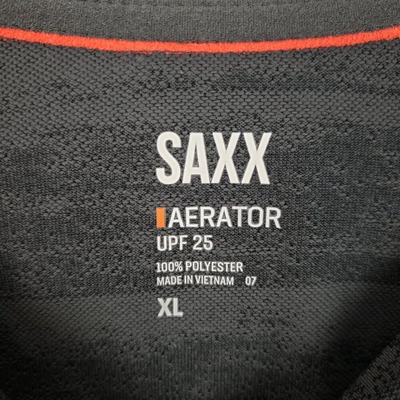 Saxx Aerator Short Sleeve T-Shirt UPF 25 Gray Perforated SXST14 Mens Size XL - Picture 5 of 8